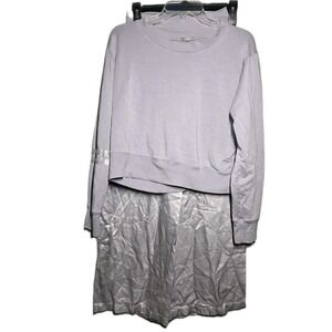 Pj Harlow Loungewear Set Size XSmall Lavender Sweatshirt & Lola Satin Pants